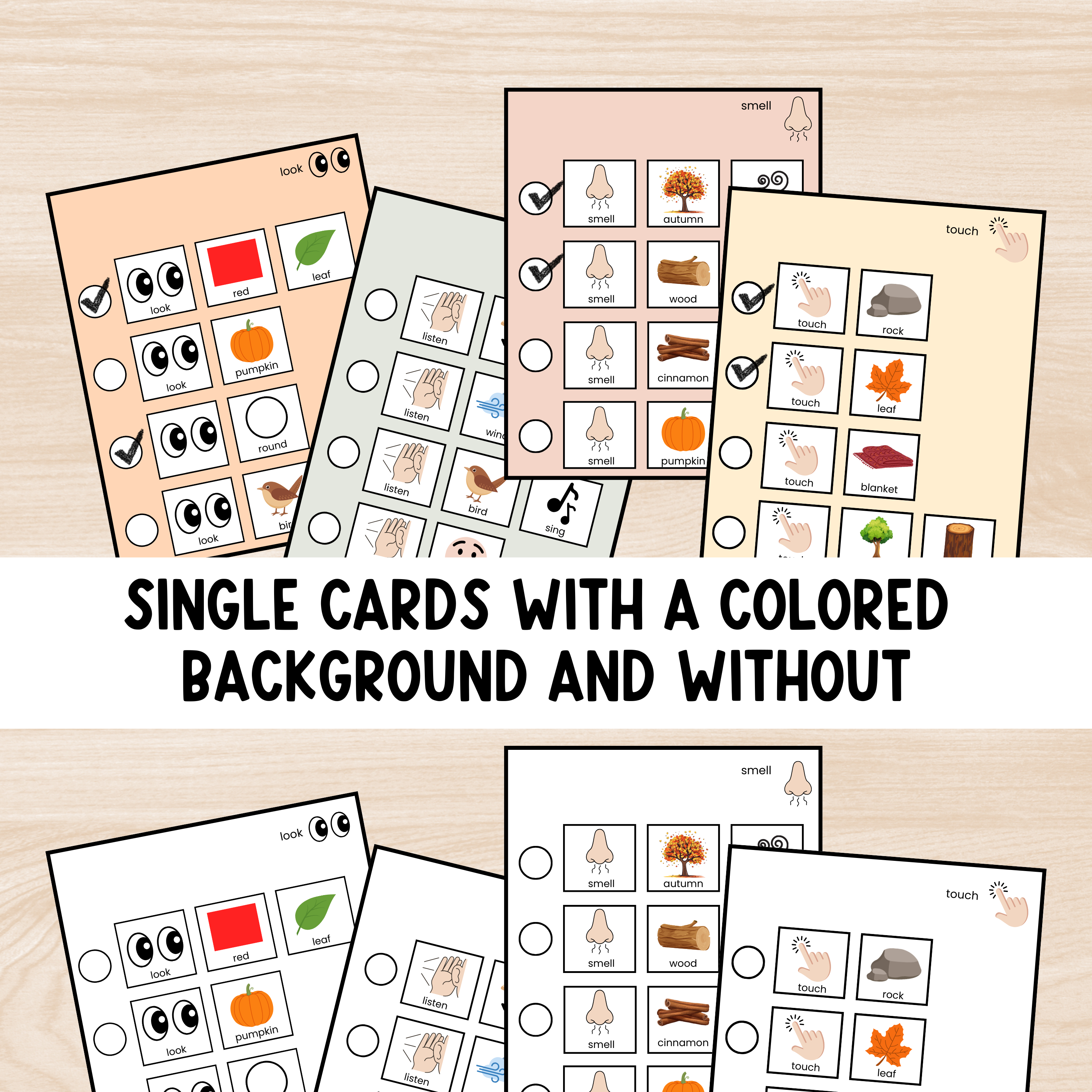 Autumn Sensory Scavenger Hunt with Visual Support