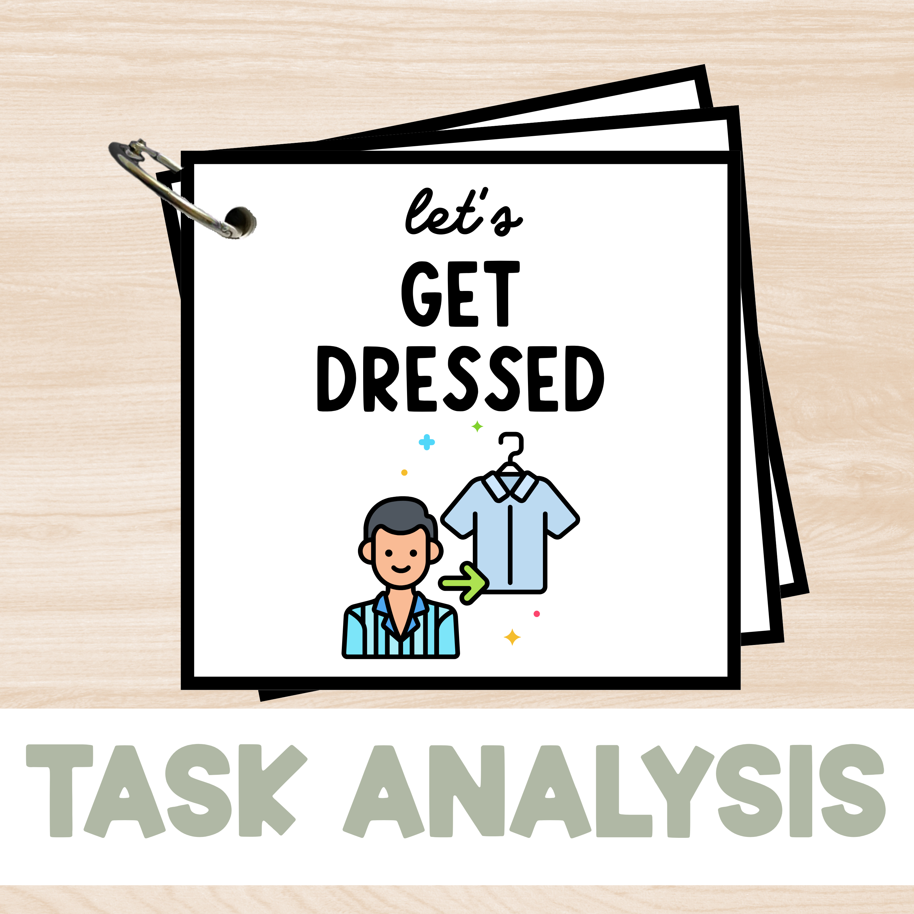 Getting Dressed Task Analysis Cards – 6-Step Visual Set