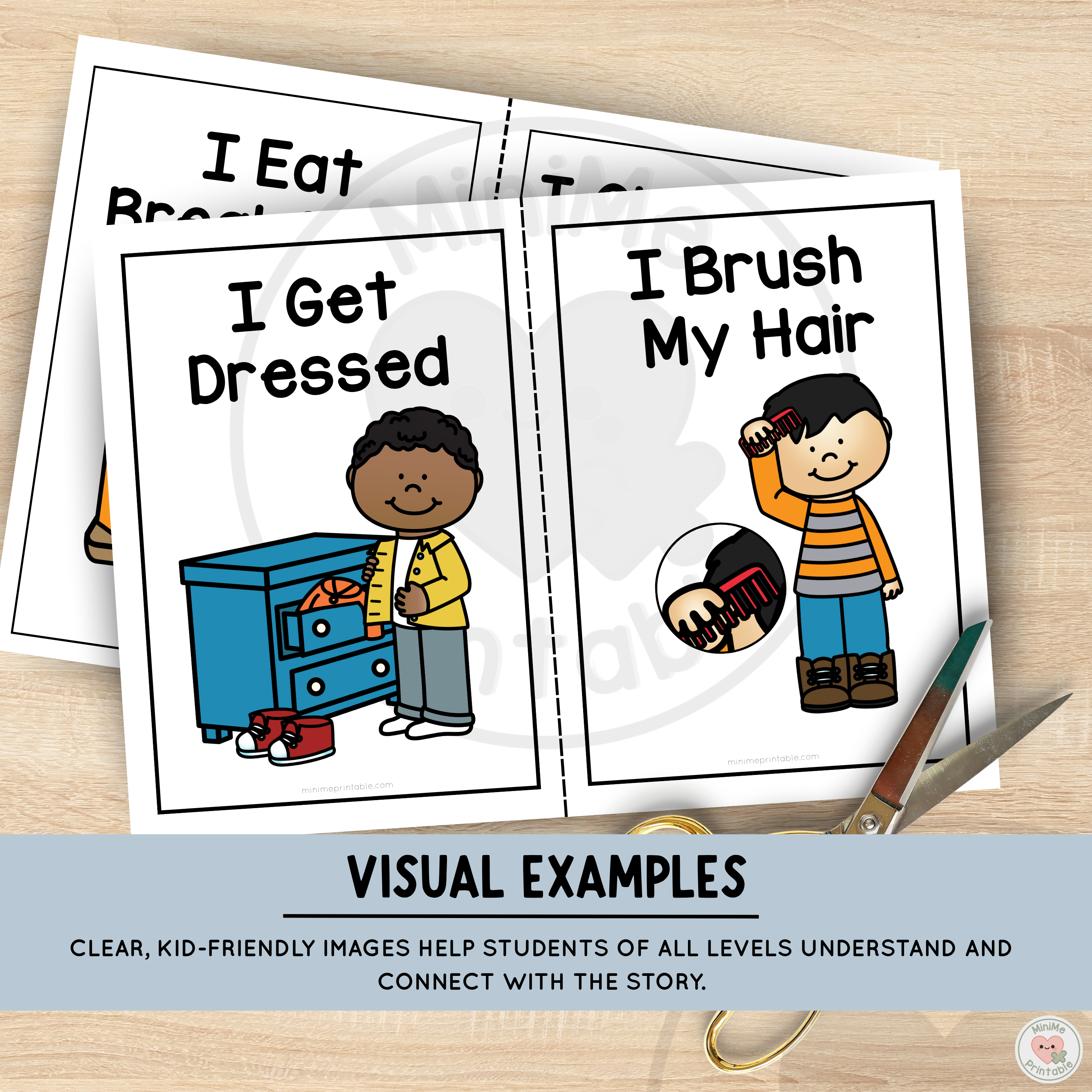Morning Routine Social Story – Special Education Printable | 10 Pages + Bonus Visual Activity Sheet
