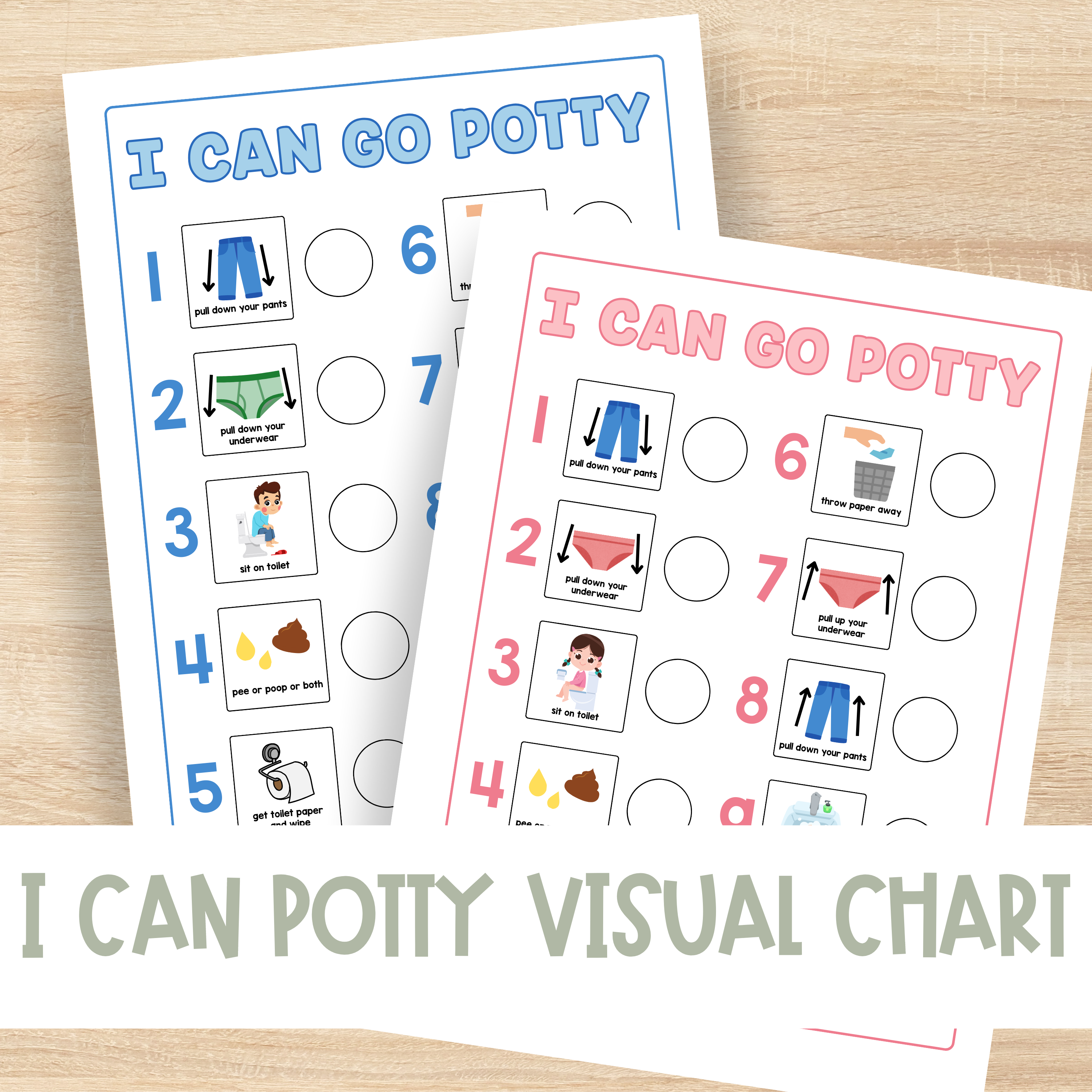 I can go Potty Task Analysis, Bathroom Routine and Life Skill Visual Support