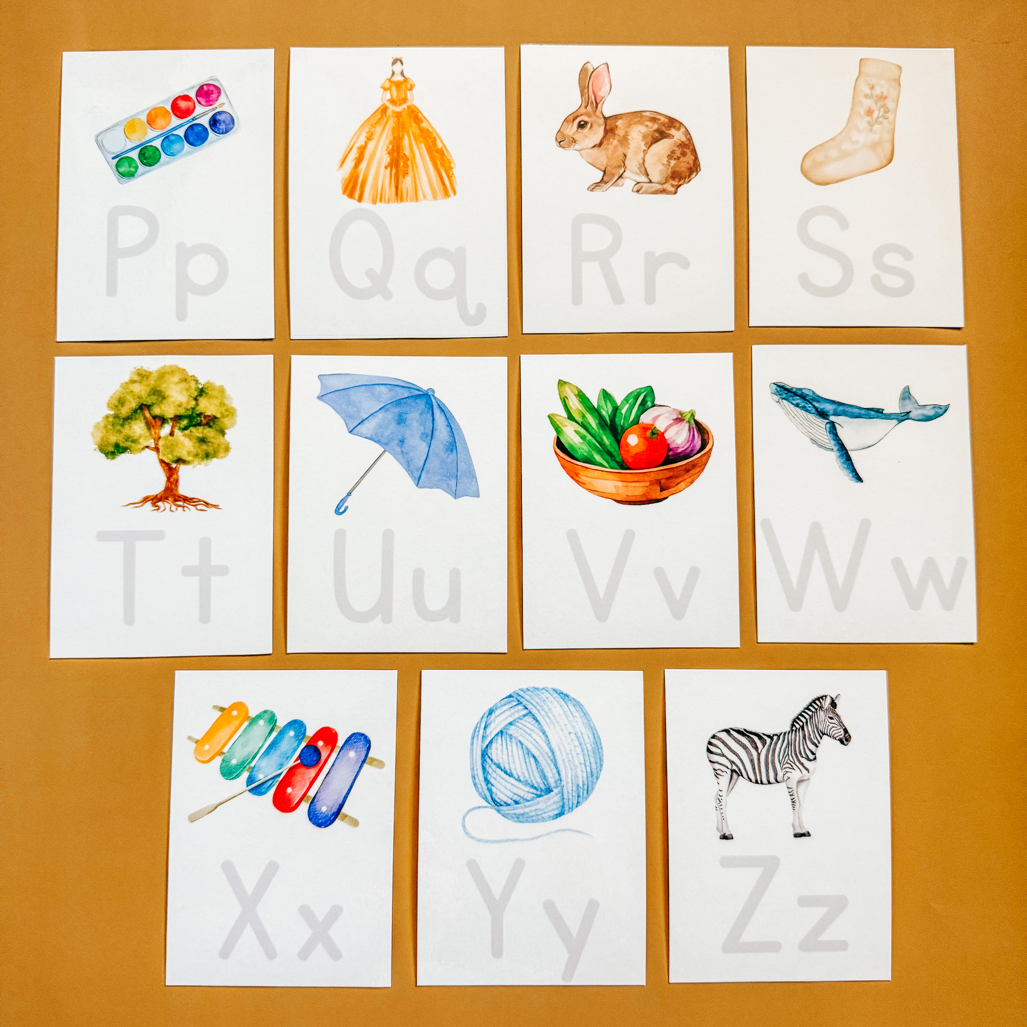 Alphabet Tracing Cards Printable – Upper & Lowercase with Pictures