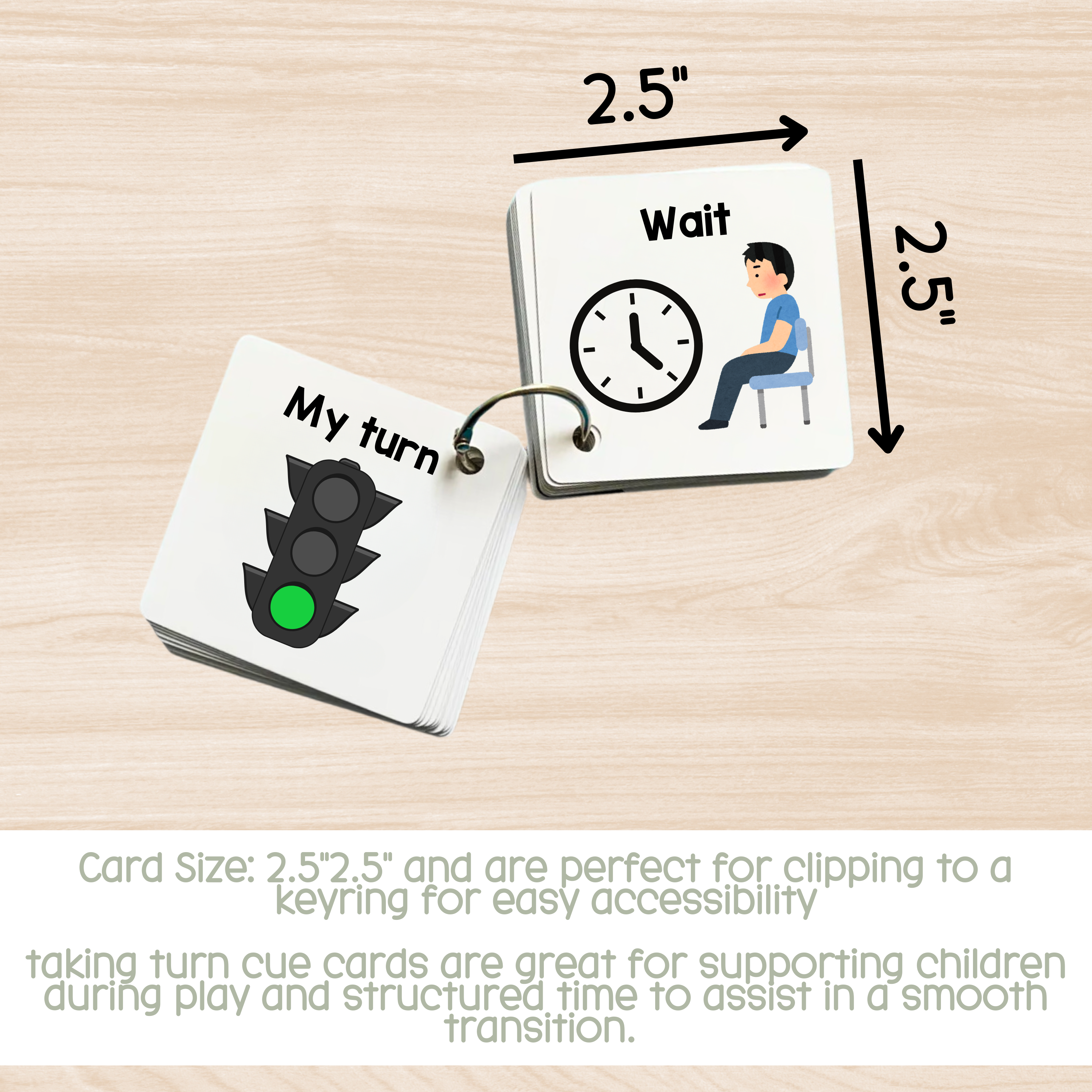 Visual Turn Taking Cue Cards & Traffic Light Poster | Turn-Taking, Sharing, Transitions, Communication Support for Kids