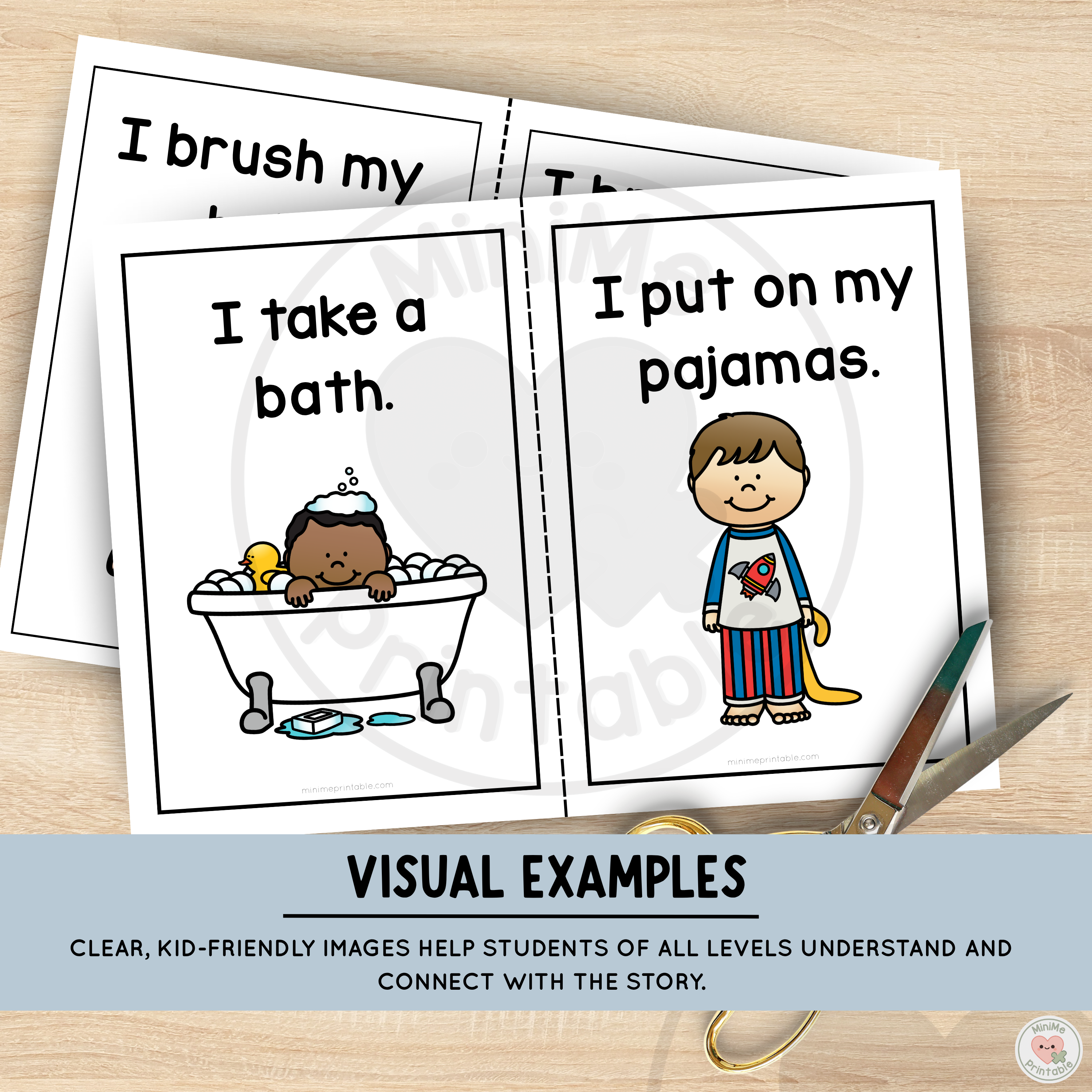 Night Routine Social Story – Special Education Printable | 10 Pages + Bonus Visual Activity Sheet