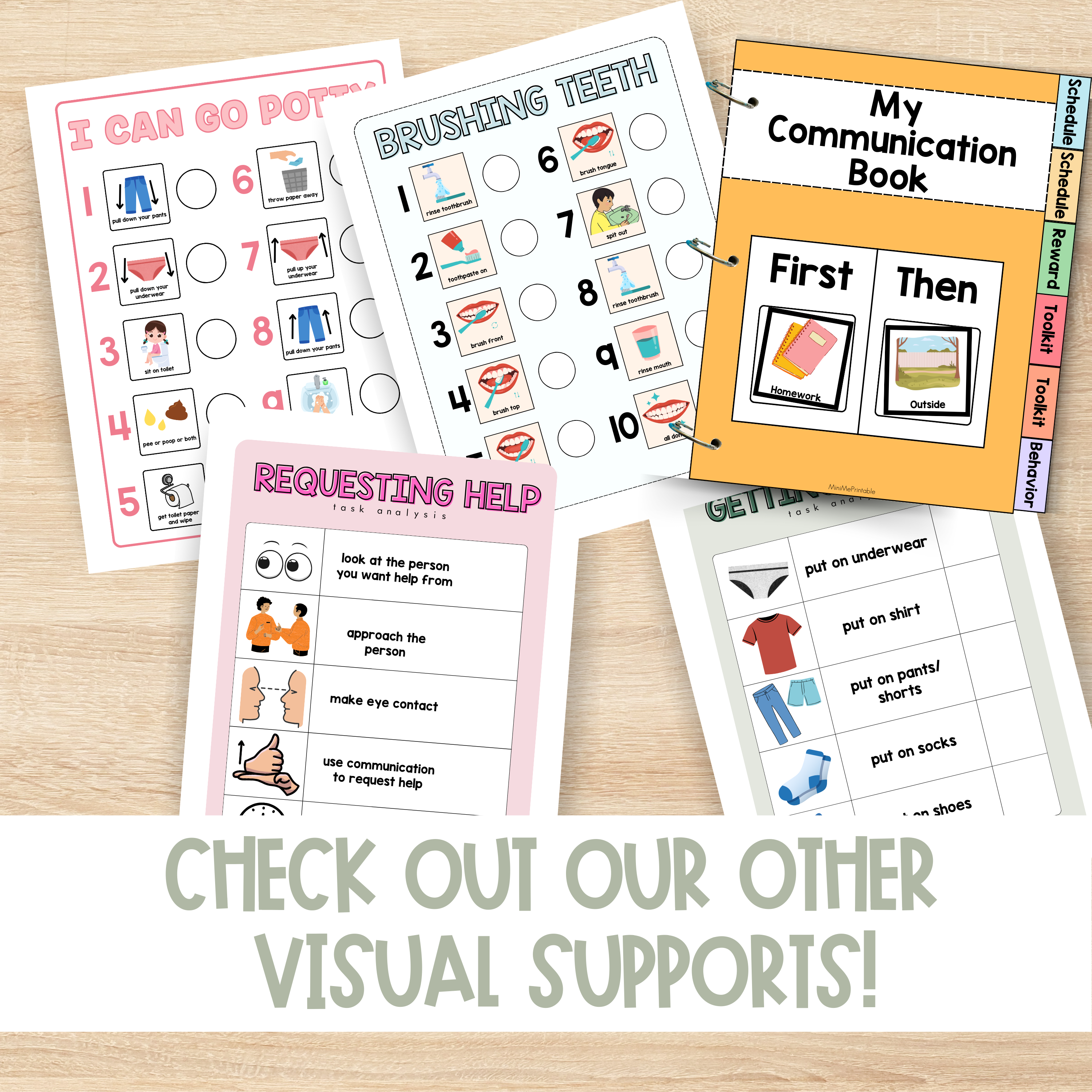 I can go Potty Task Analysis, Bathroom Routine and Life Skill Visual Support