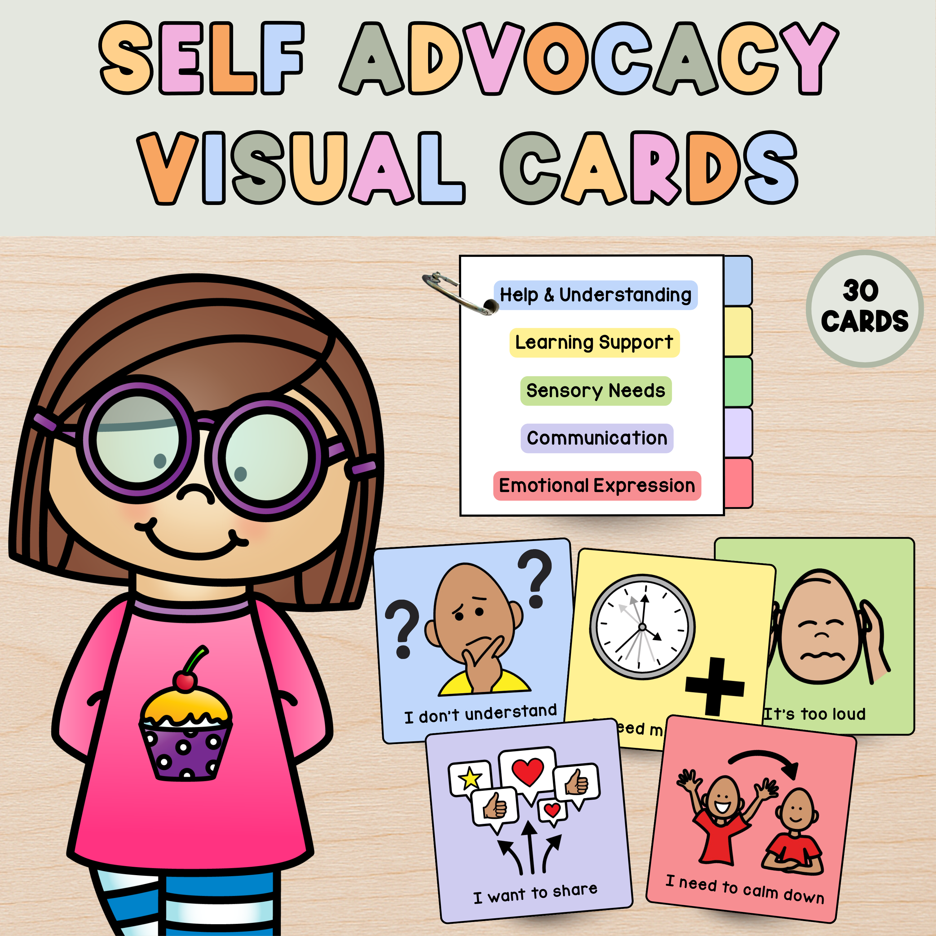 Self-Advocacy Visual Cards | AAC Communication Support for Special Education