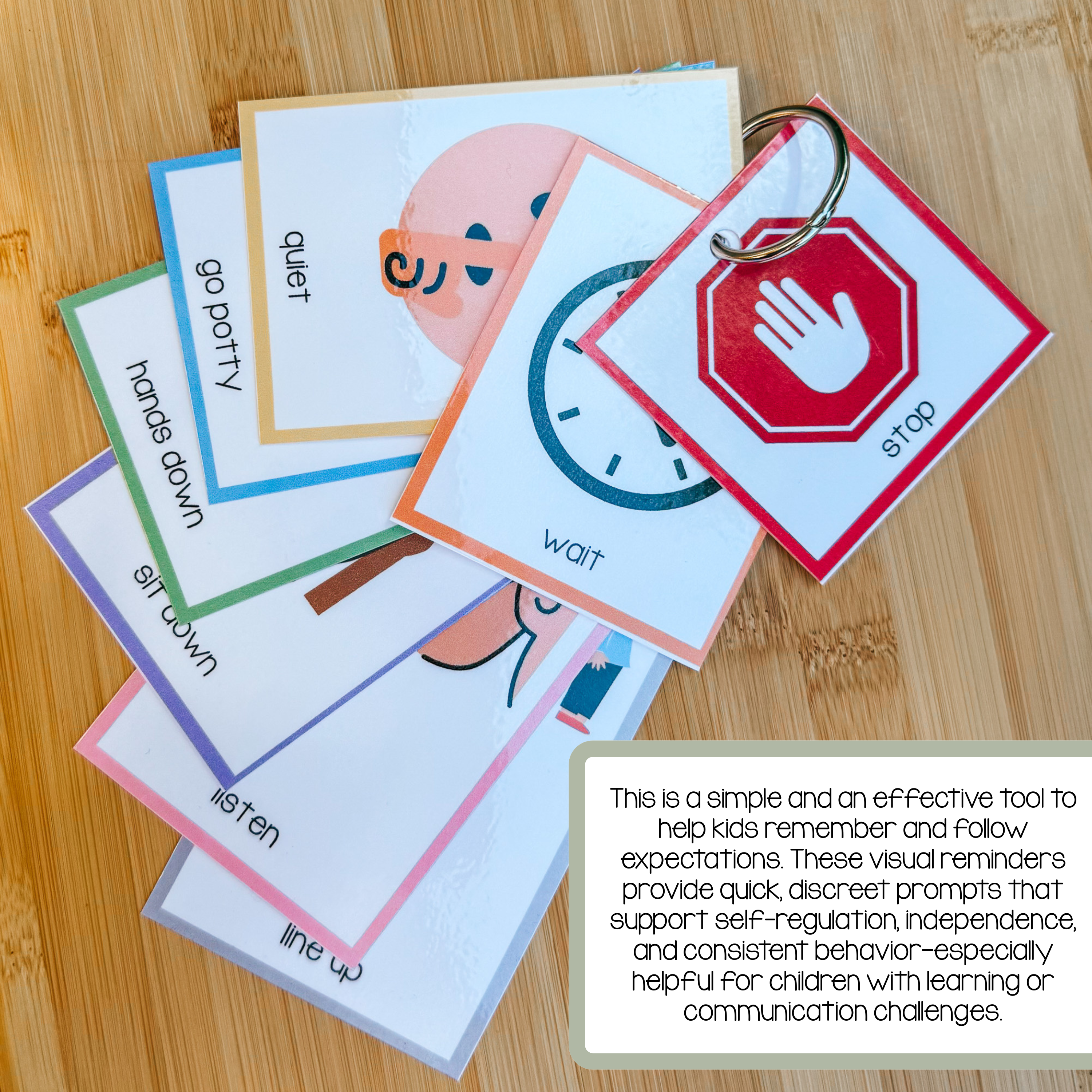 CUSTOM- Behavior Visual Cue Cards and Calming Strategy Card Bundle I Visual Support and Behavior Management I Special Education I ASD