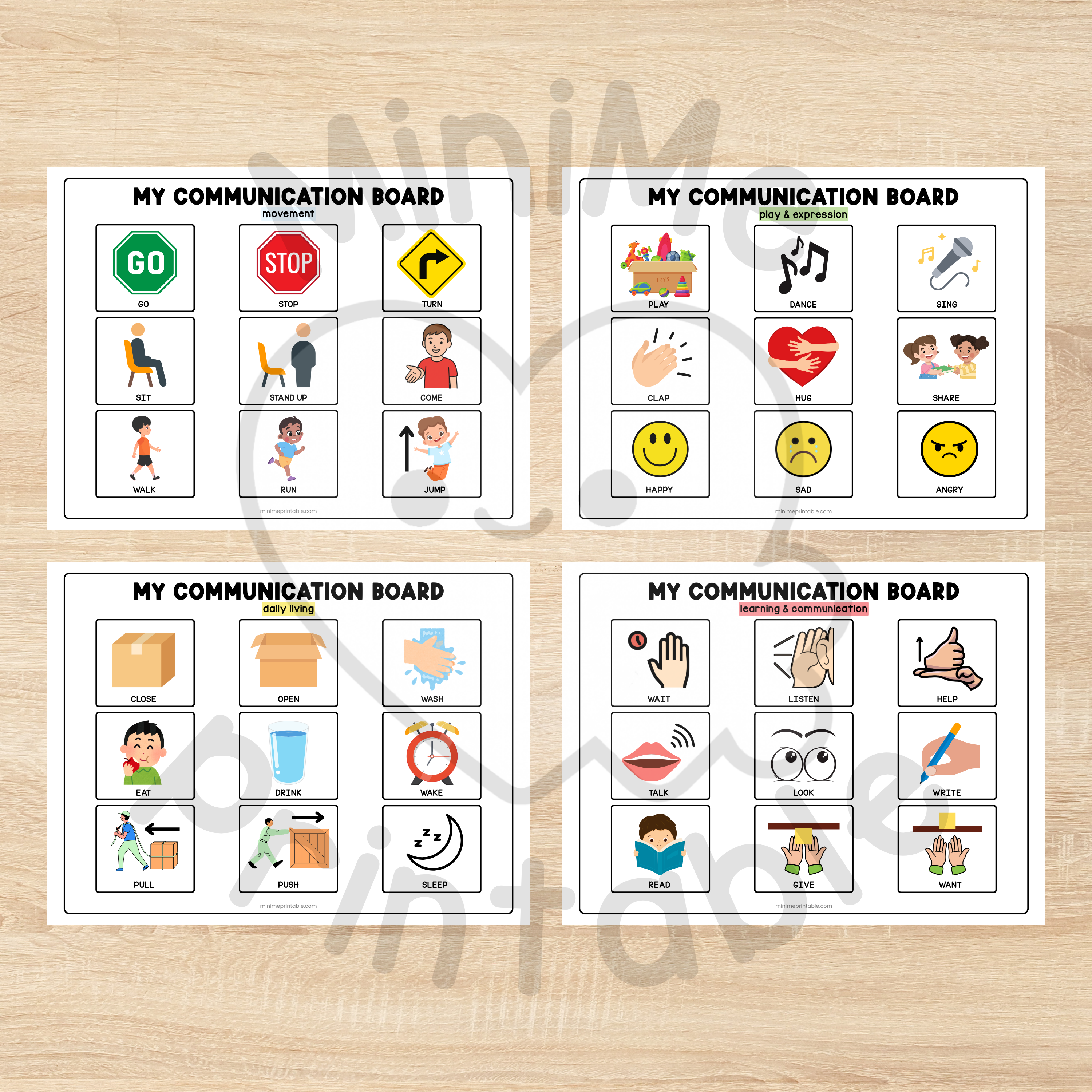My Communication Board Bundle – Action Words (35 Core Verbs)