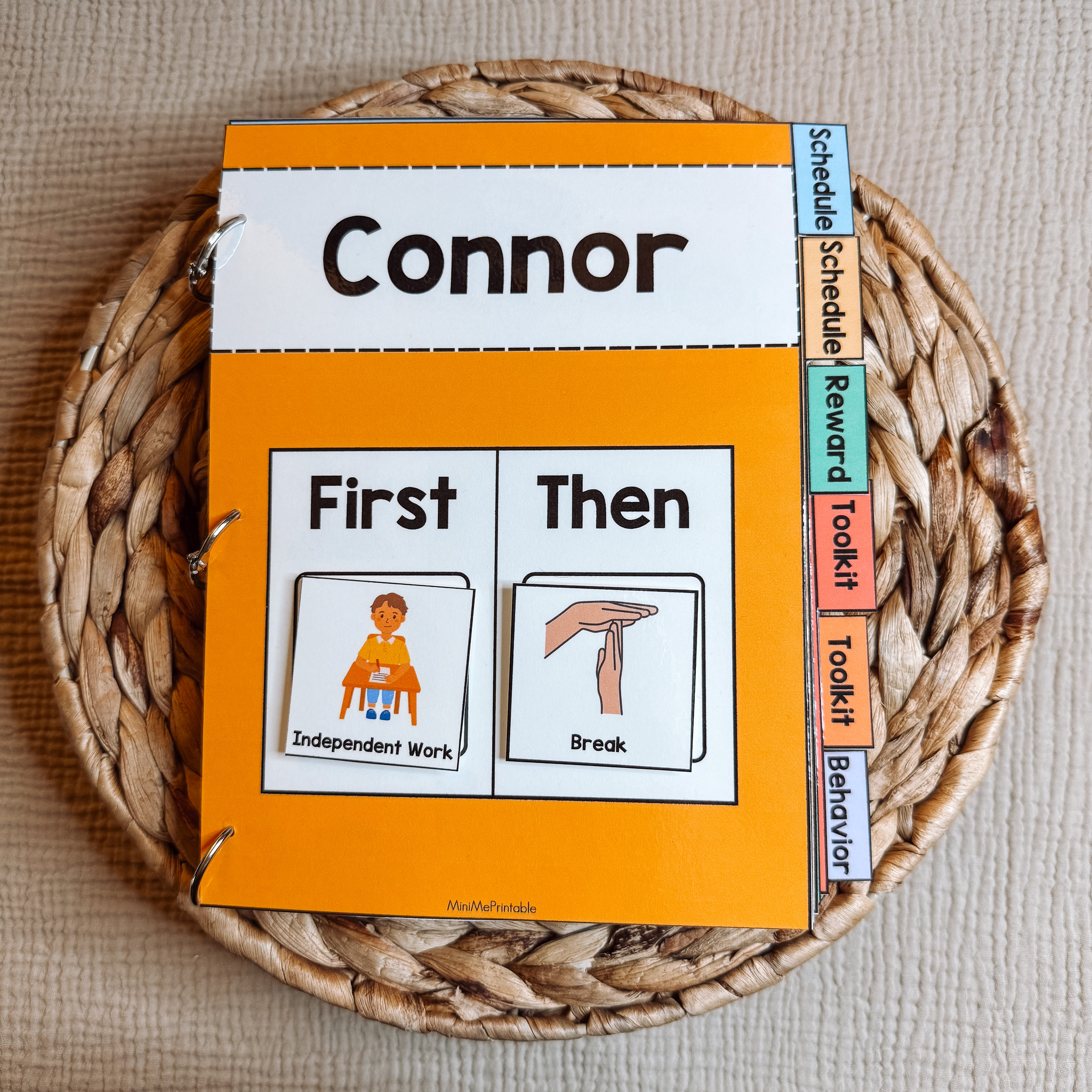 Verbal and Visual Communication Book for Schedule, Reinforcement, Calming Strategies and Behavior Support
