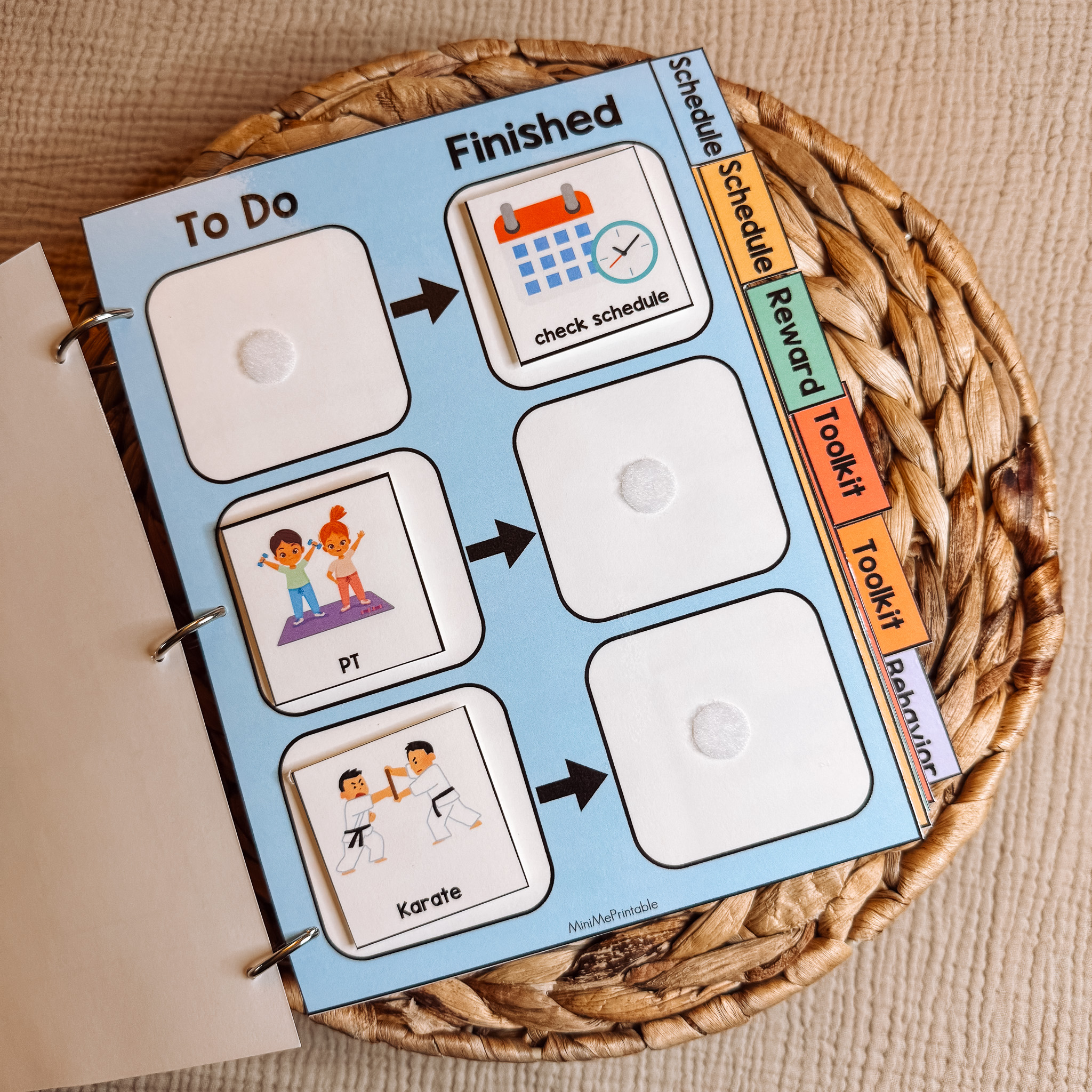 Verbal and Visual Communication Book for Schedule, Reinforcement, Calming Strategies and Behavior Support