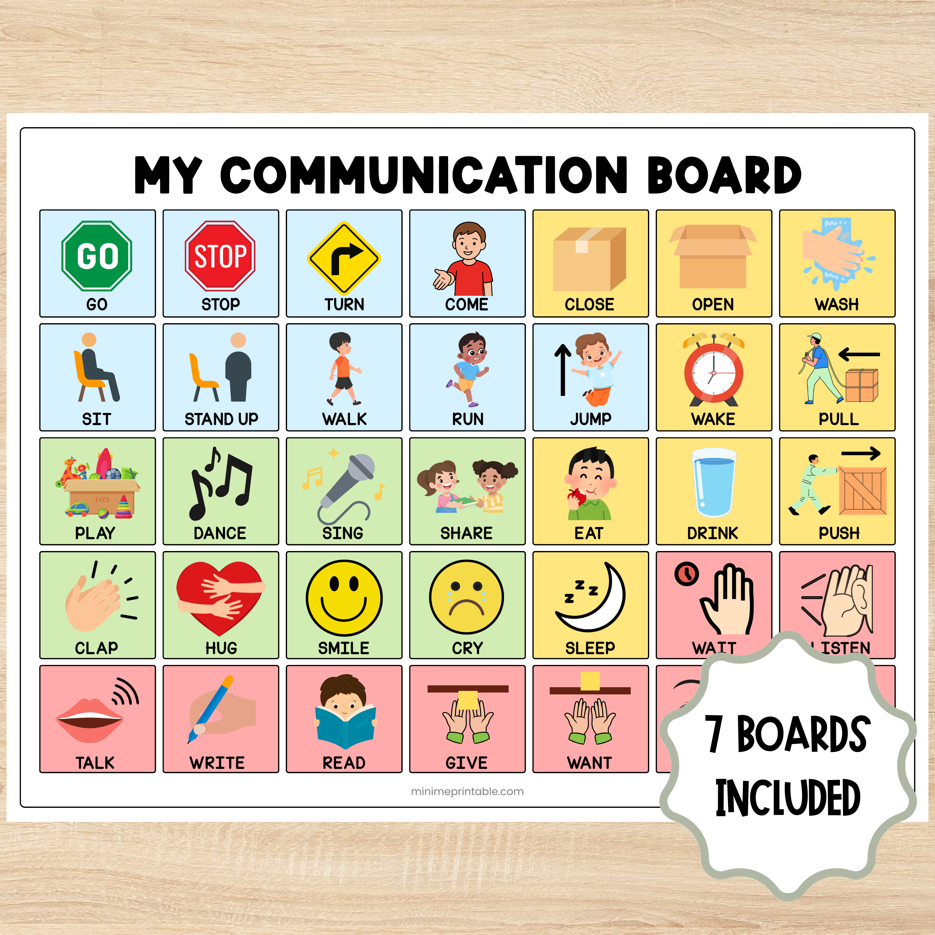 My Communication Board Bundle – Action Words (35 Core Verbs)