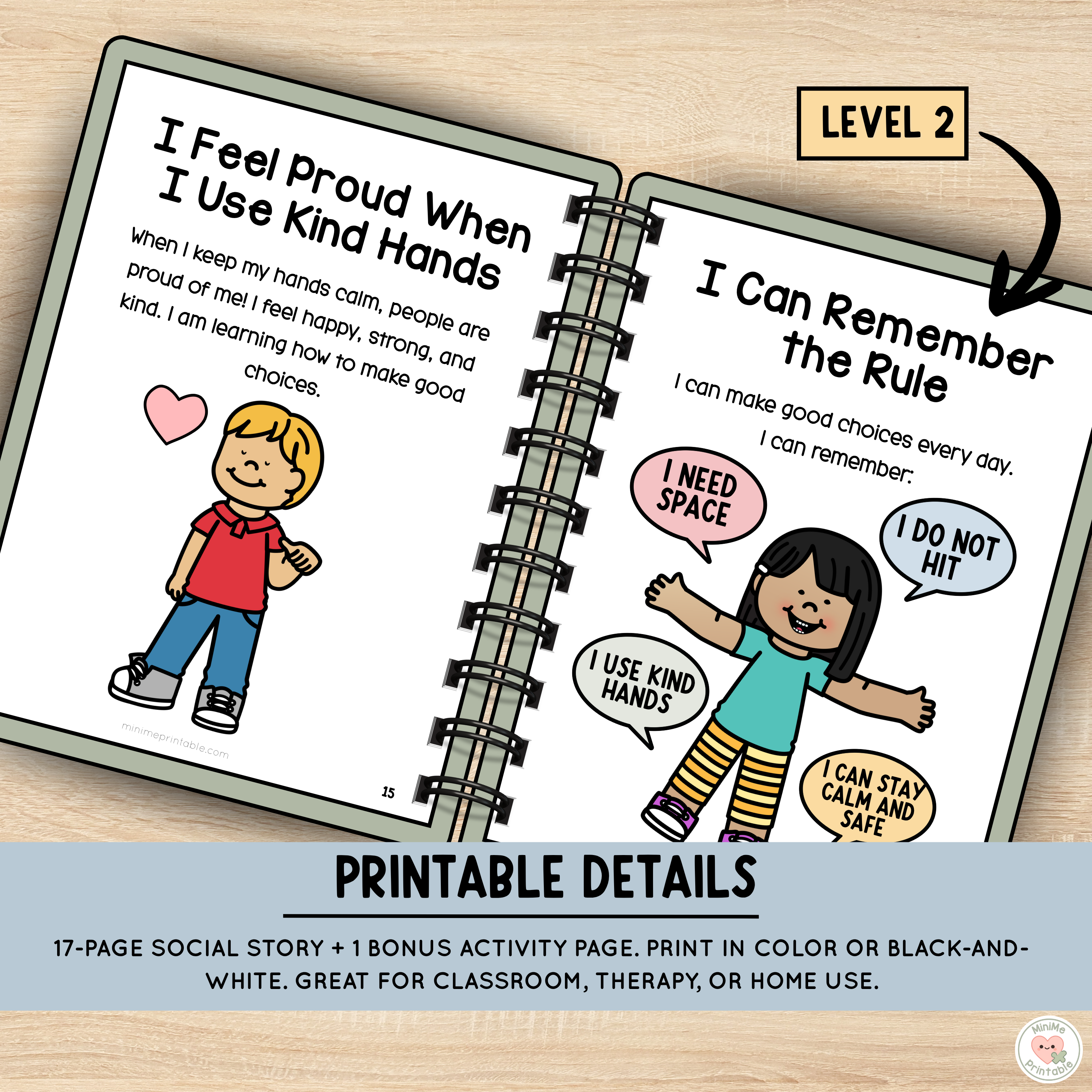 Printable Social Story on Hitting | Behavior Story for Special Education & Autism | Good vs. Bad Choices Sorting Activity