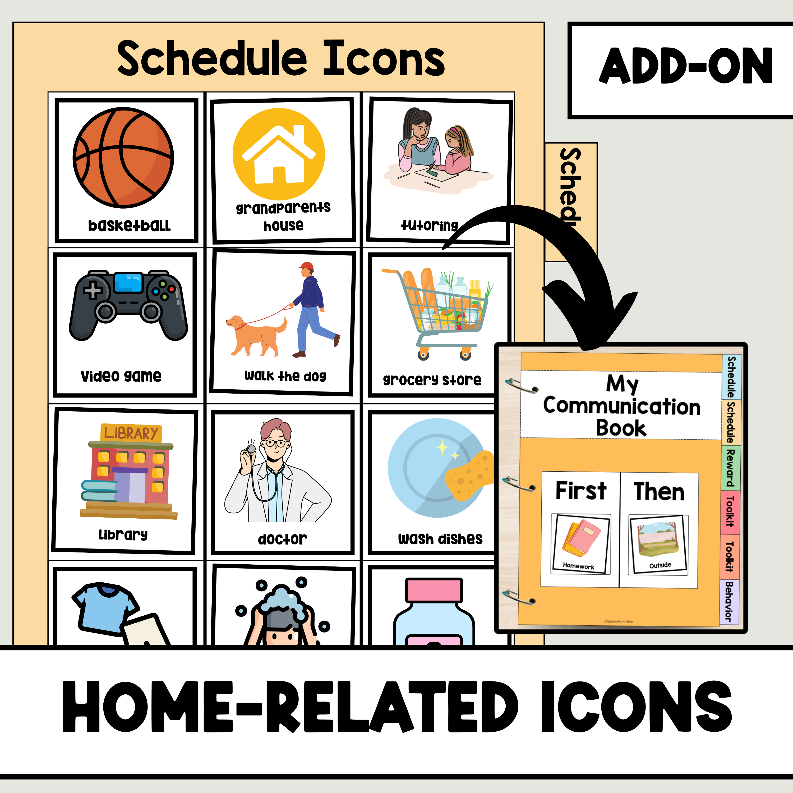 Home Related Icons ADD-ON for Visual Communication Book