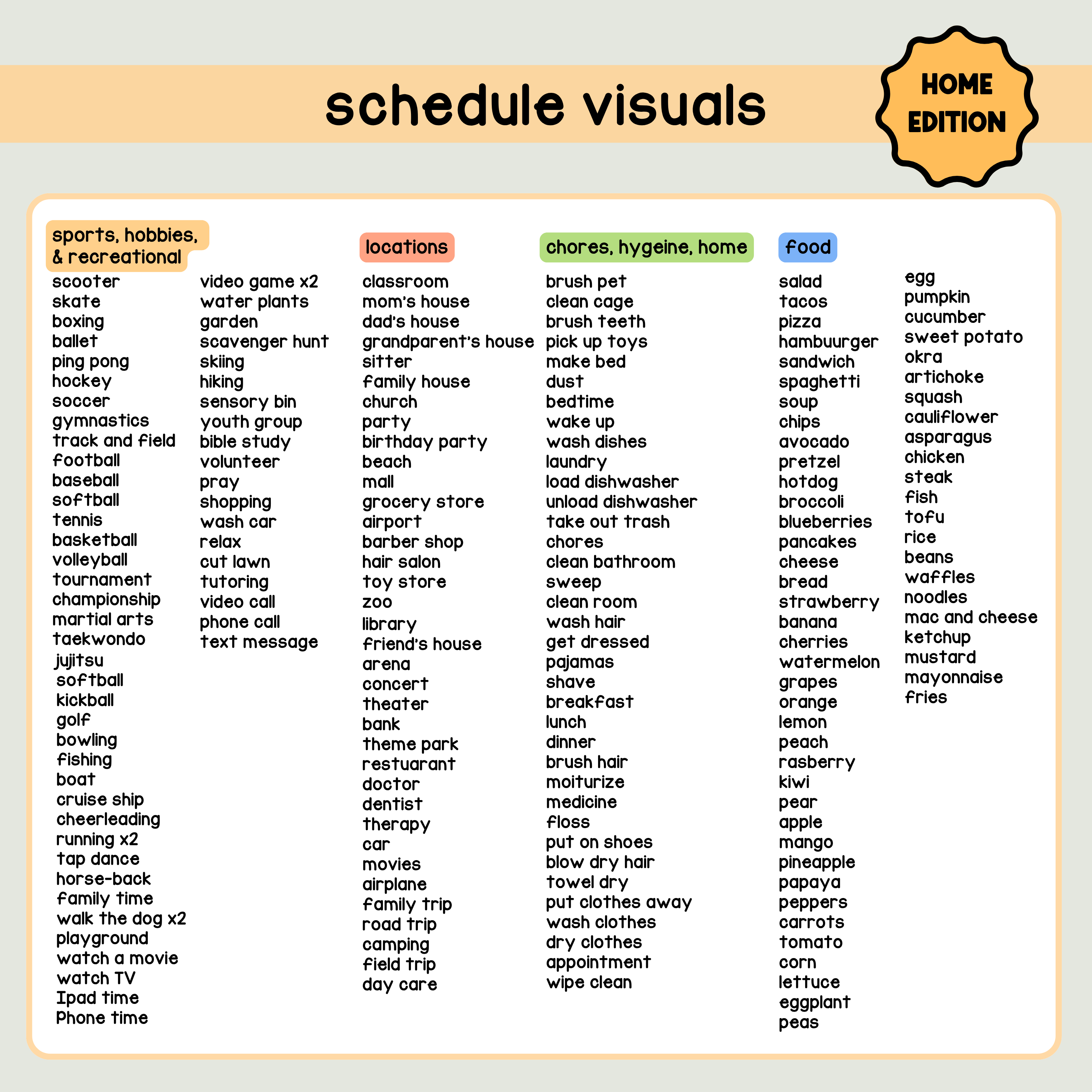 Home Related Icons ADD-ON for Visual Communication Book