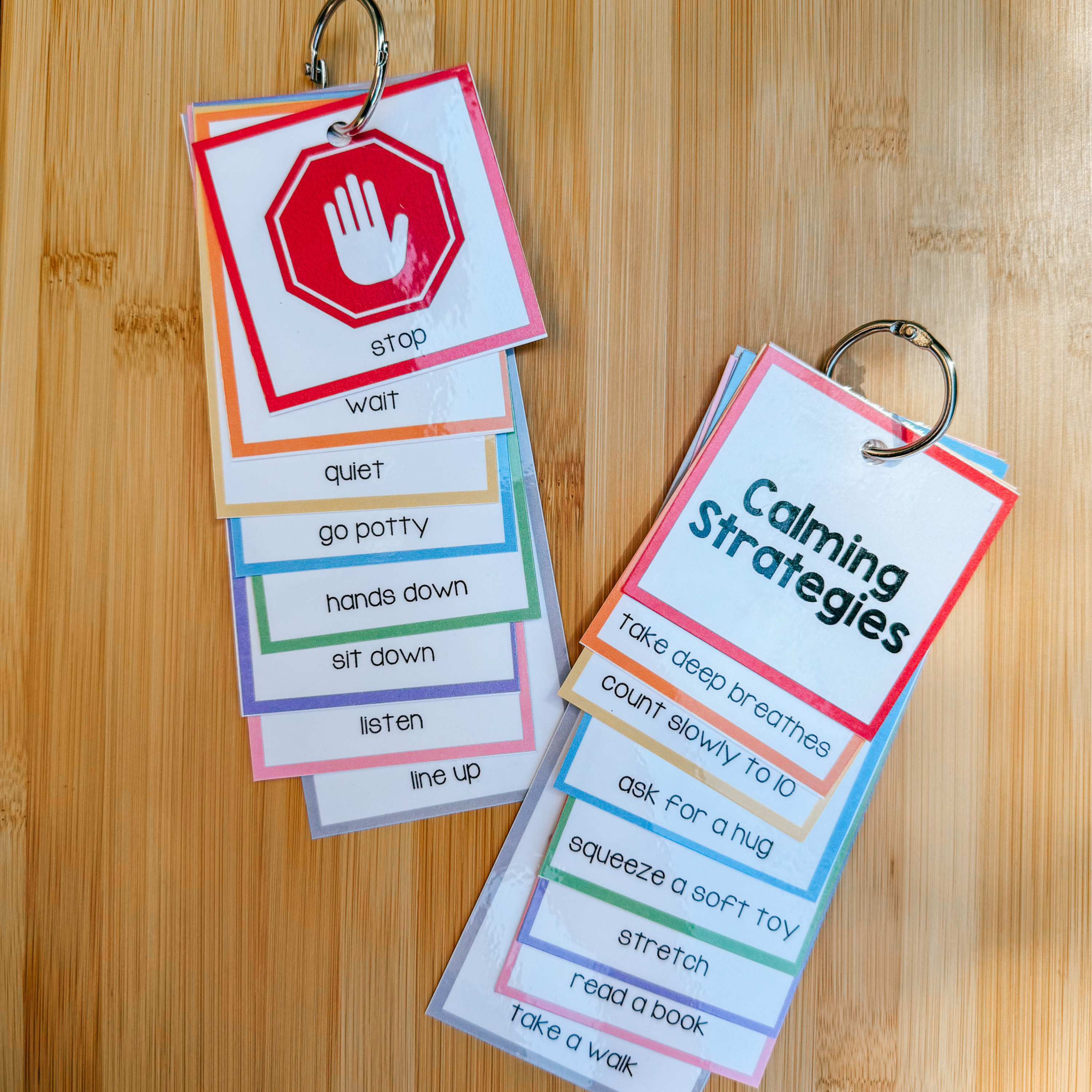 Behavior Visual Cue Cards and Calming Strategy Card Bundle I Visual Support and Behavior Management I Special Education I ASD