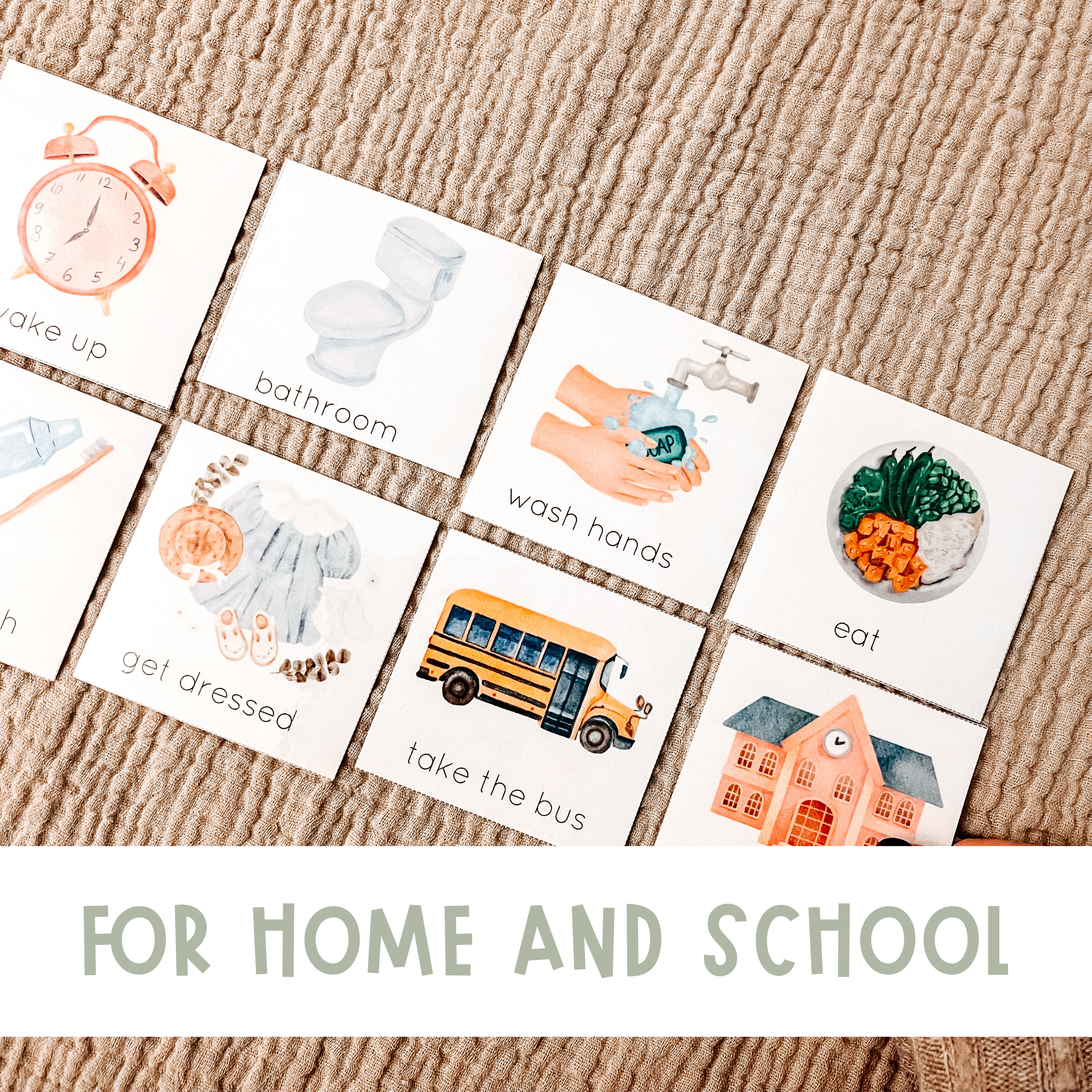 168 Daily Routine Cards for Children – Visual Schedule for Kids, Toddlers & Preschoolers- DIGITAL