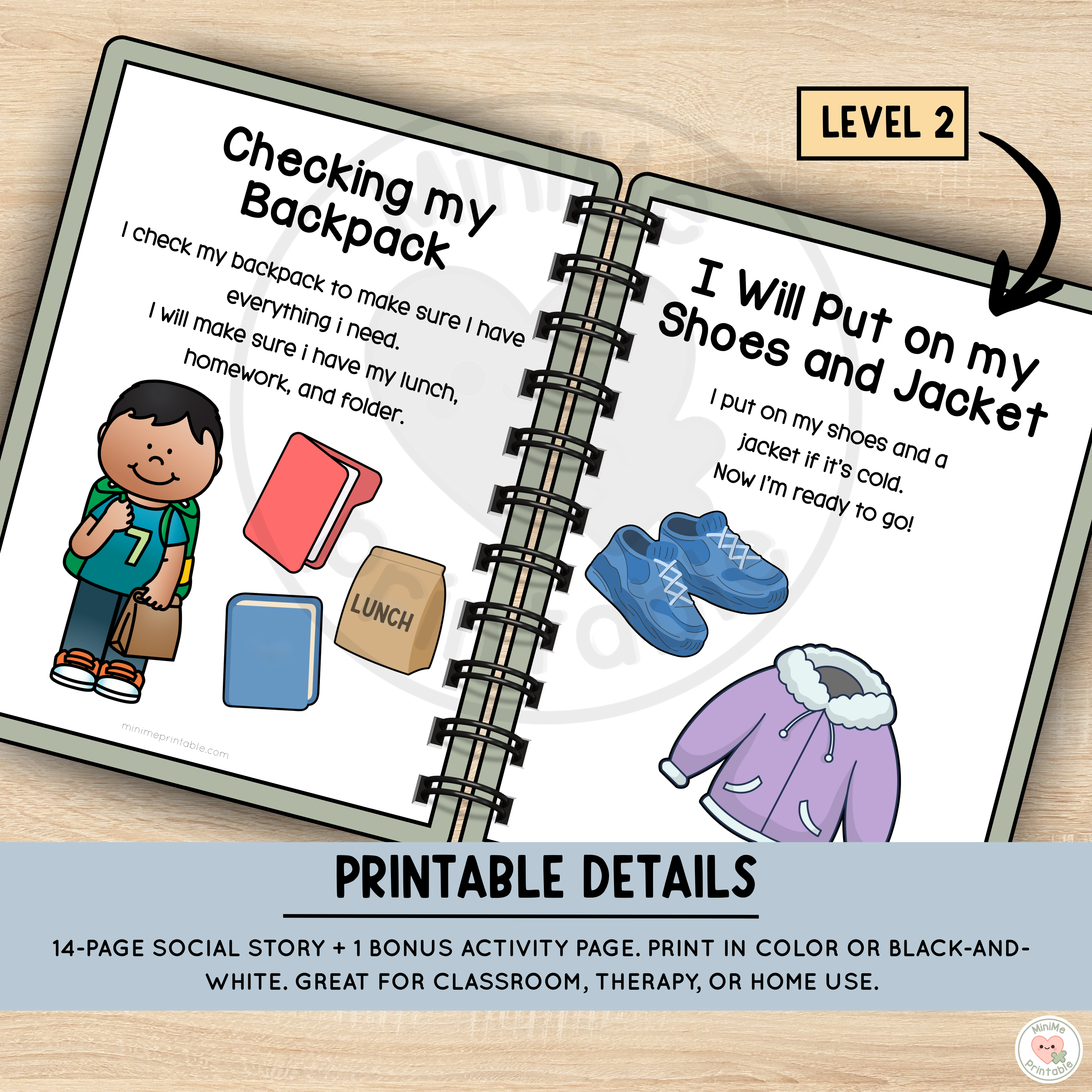 Morning Routine Social Story – Special Education Printable | 10 Pages + Bonus Visual Activity Sheet