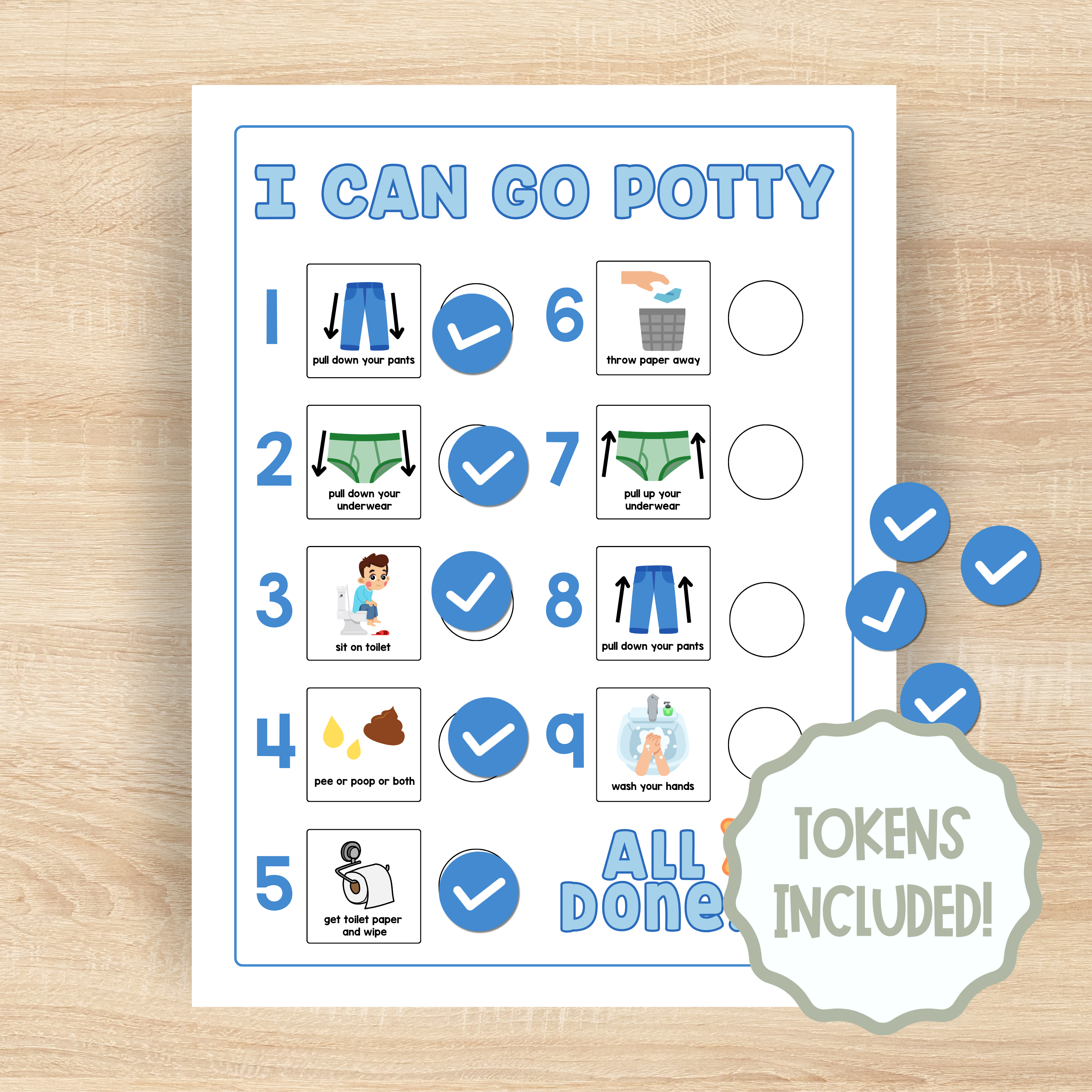 I can go Potty Task Analysis, Bathroom Routine and Life Skill Visual Support