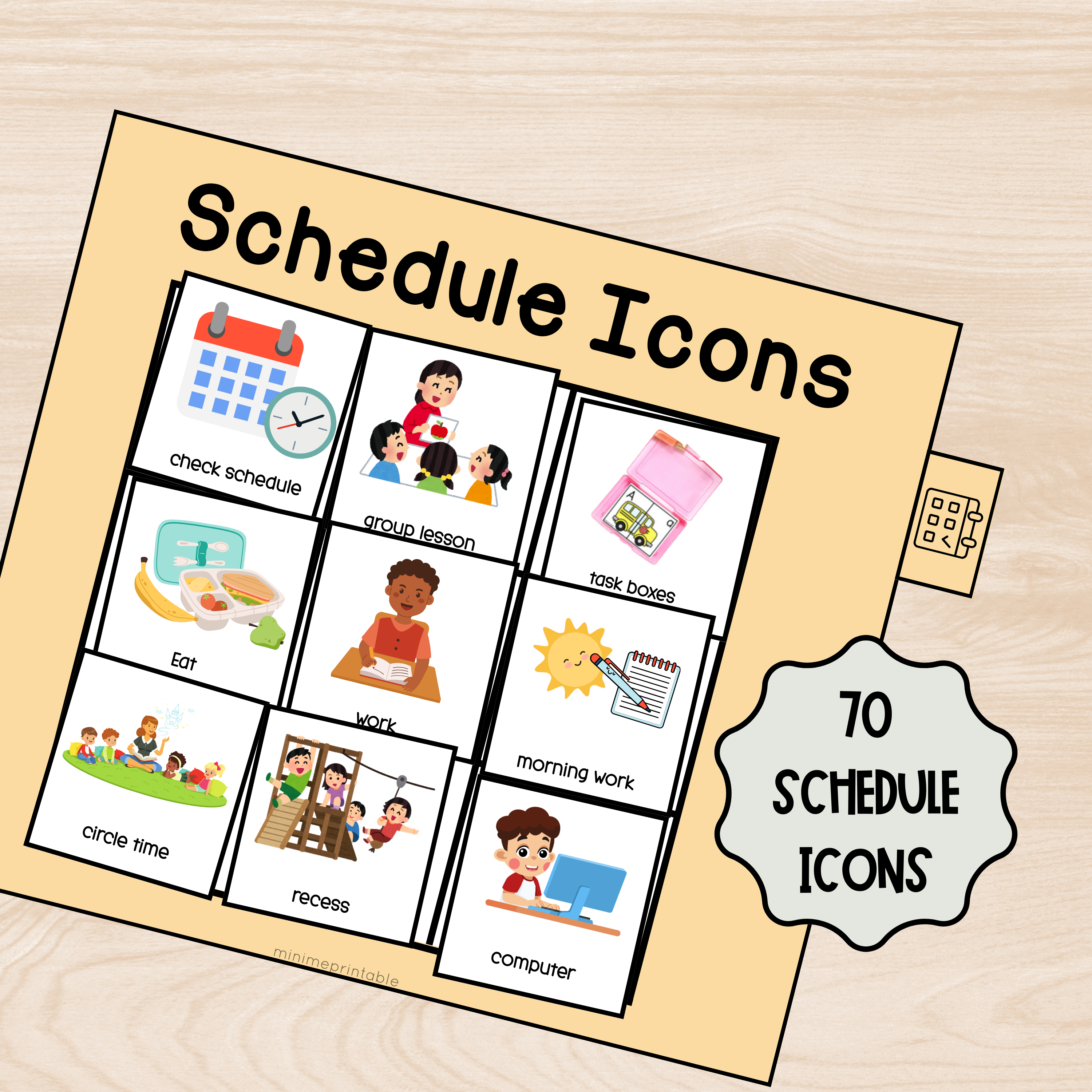 Mini Size- Visual Communication Book for Schedule, Reinforcement, Calming Strategies and Behavior Support