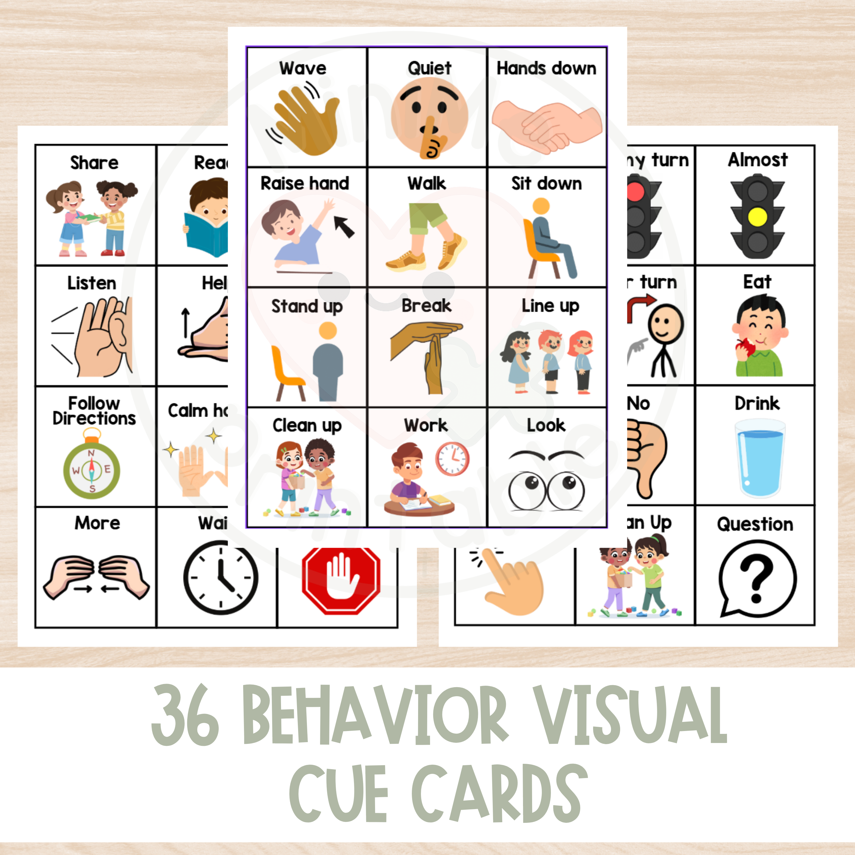 36 Behavior Visual Communication Cue Cards