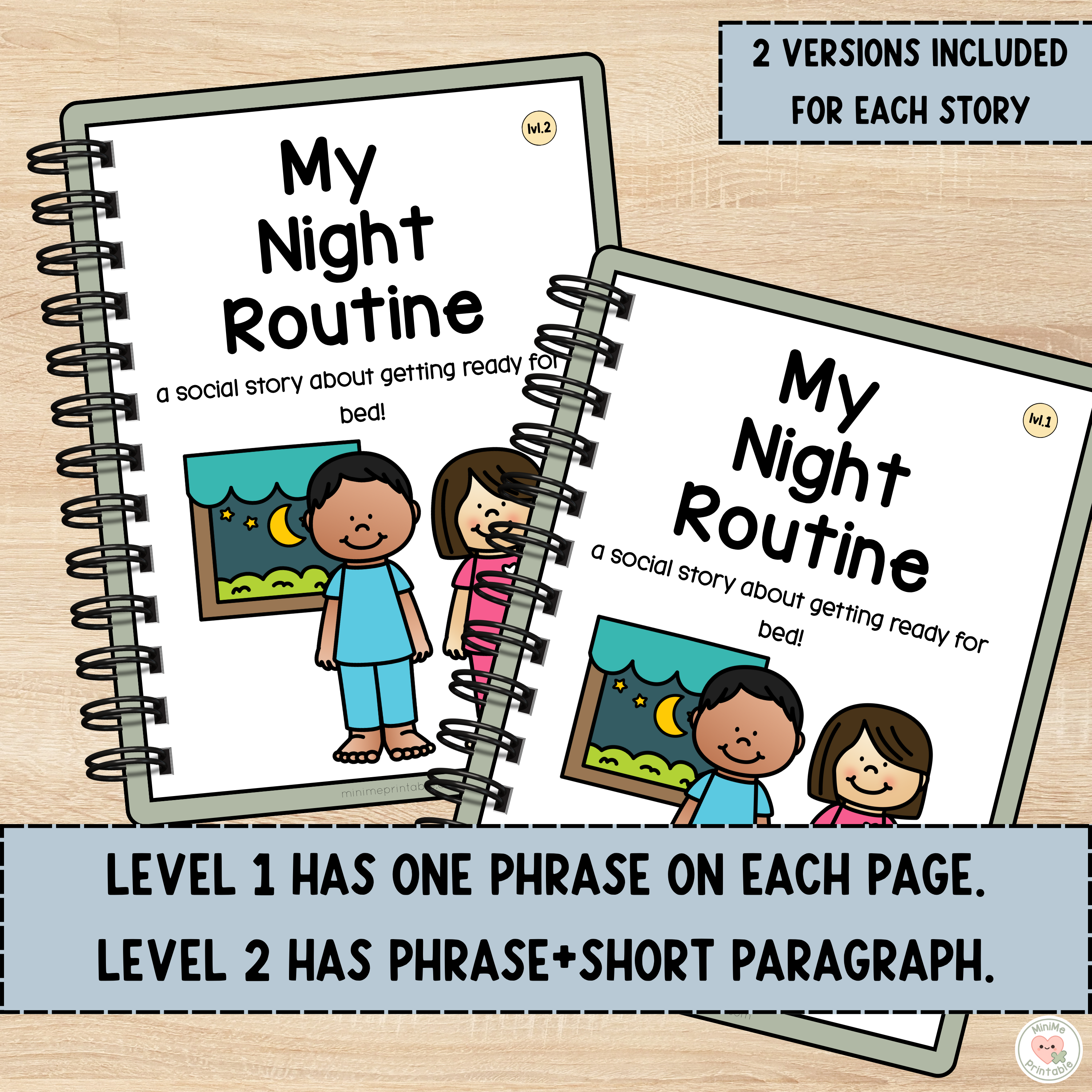 Morning & Night Routine Social Story Bundle (2 Levels + Bonus Routine Activities)