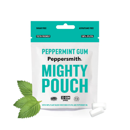 ENGLISH PEPPERMINT XYLITOL GUM - 50G MIGHTY POUCH
