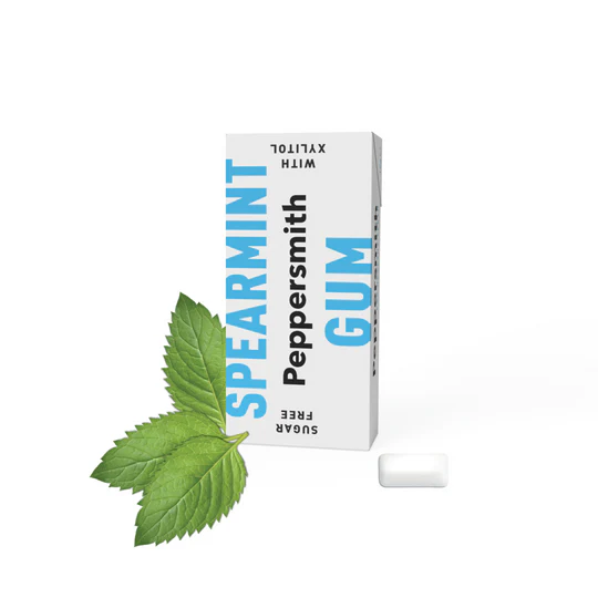 ENGLISH PEPPERMINT XYLITOL GUM - 12 X 15G POCKET PACKS