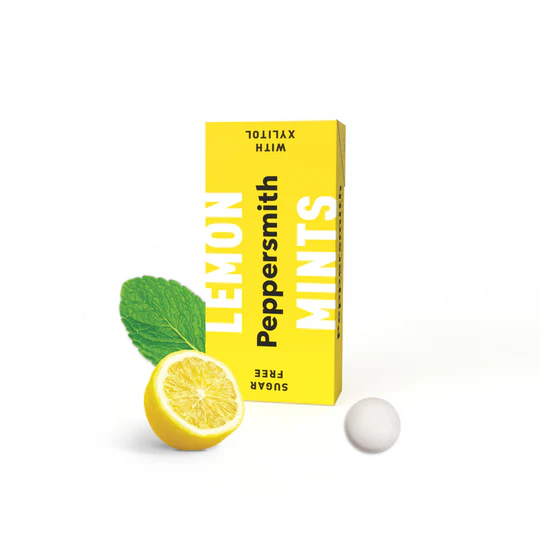 SICILIAN LEMON FLAVOUR XYLITOL MINTS - 12 X 15G POCKET PACKS