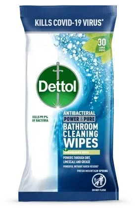 Dettol Antibacterial Power & Pure Bathroom Cleaning Wipes