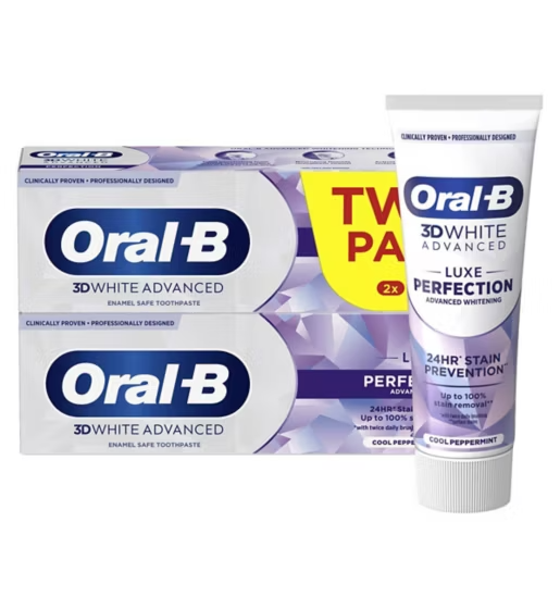 Oral-B 3D White Advanced Luxe Perfection Toothpaste Twin Pack