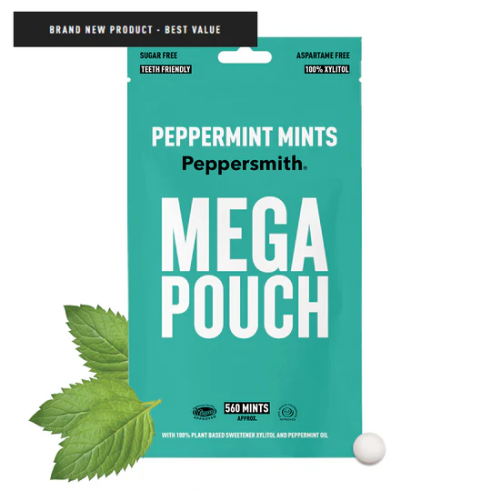 ENGLISH PEPPERMINT XYLITOL MINTS - MEGA POUCH