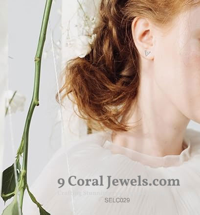 Silver Letter V Stud Earrings