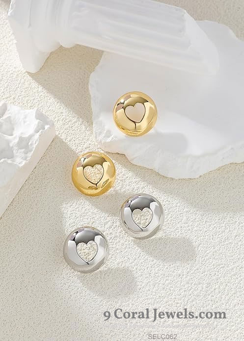 Sterling Silver Heart Stud Earrings