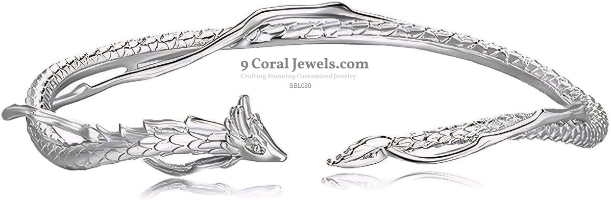 Sterling Silver Dragon Wrap Bangle