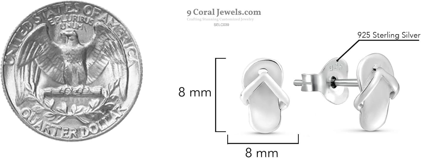 Flip Flop Shaped Silver Earrings