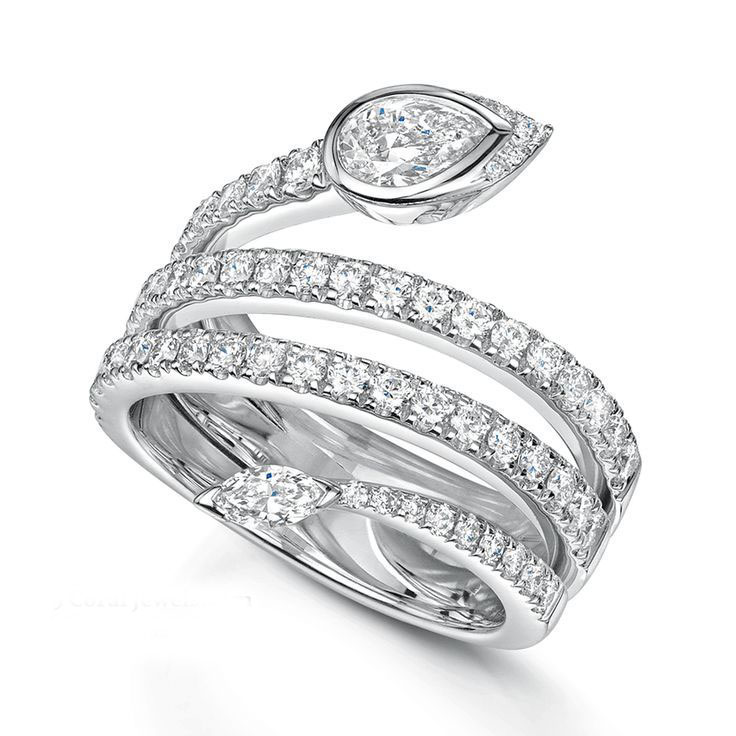 925% Sterling silver CZ Spiral Statement Ring