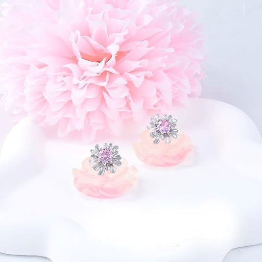 Sterling Silver Daisy Stud Earrings