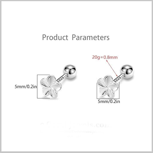 Sterling Silver Flower Shape Stud Earrings