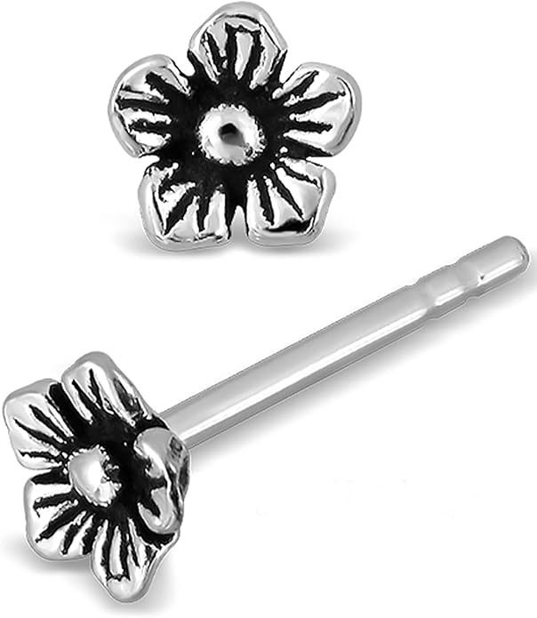 Sterling Silver Flower Stud Earring