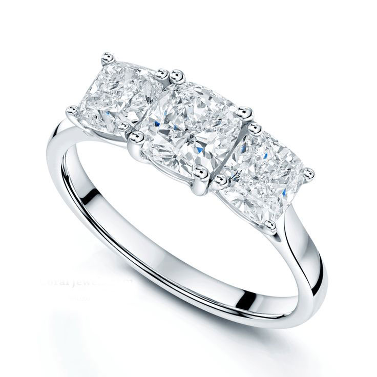 Three-Stone CZ Engagement 925% Sterling Silver Ring