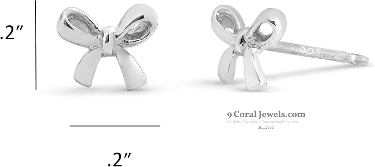 Sterling Silver Bow Stud Earrings