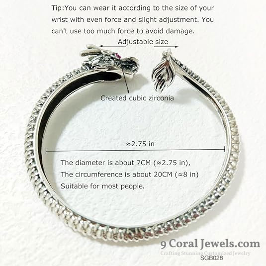 Dragon Head Silver Bracelet