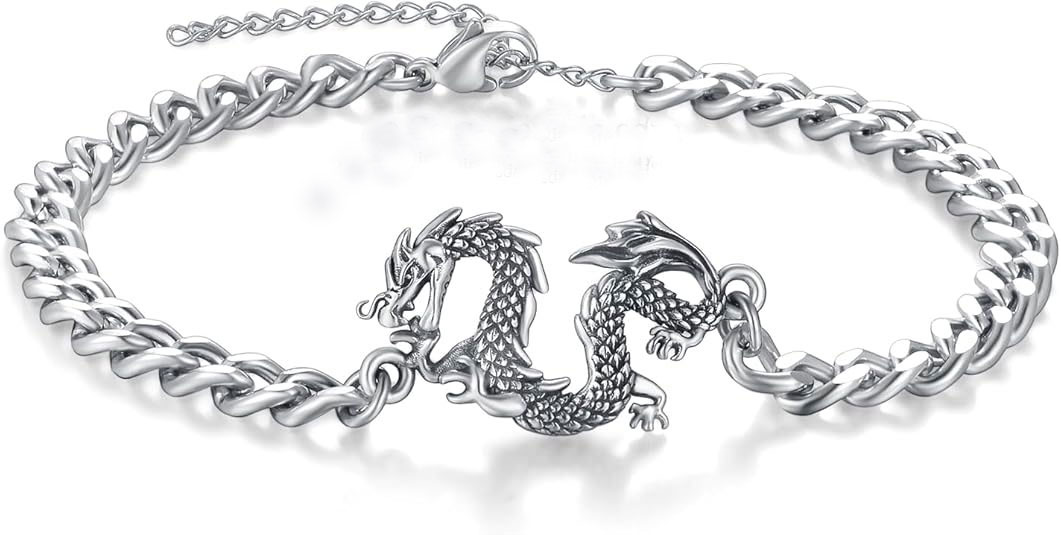 Dragon Silver Chain Bracelet