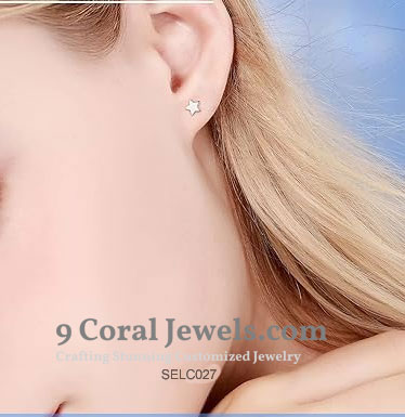 Star Shaped Silver Stud Earrings