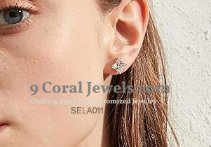 Princess Cut Cubic Zirconia Stud Earrings