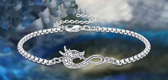 Dragon Infinity Symbol Bracelet – 925 Sterling Silve