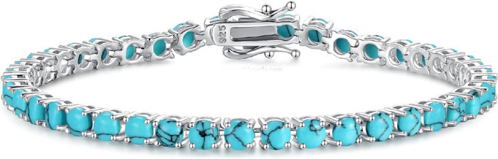 Sterling Silver Turquoise Tennis Bracelet
