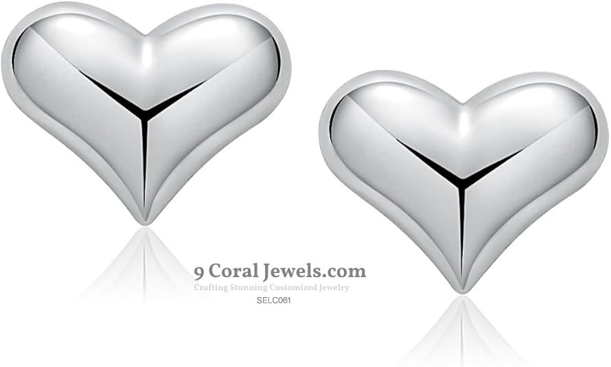 Silver Heart Stud Earrings