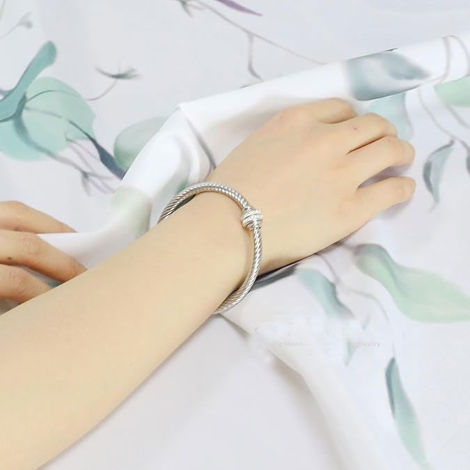925% Sterling Silver Cable Cuff Bracelet