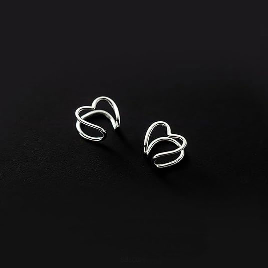 Heart-shaped Silver Earrings
