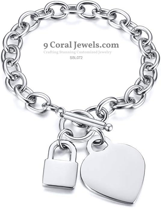 Heart & Lock Charm Bracelet – 925 Sterling Silver